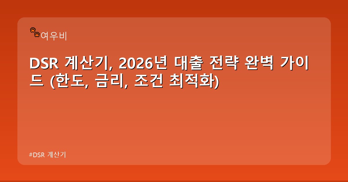 DSR 계산기 - edu.whcksdid.kr 캐릭터